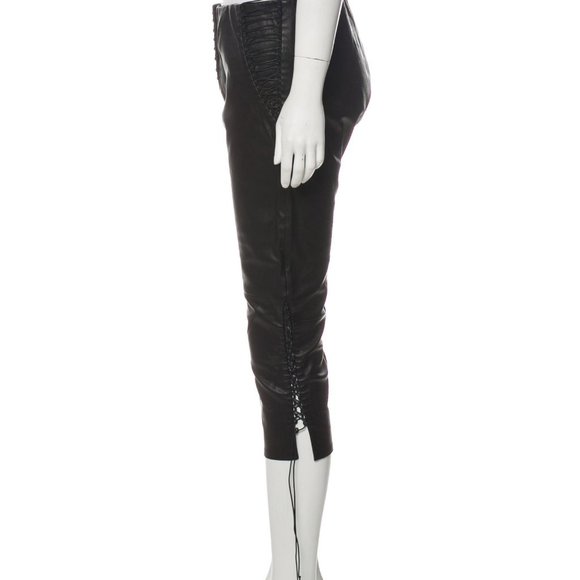 ISABEL MARANT • Cleavon Black Leather Leggings 42 - Picture 14 of 14